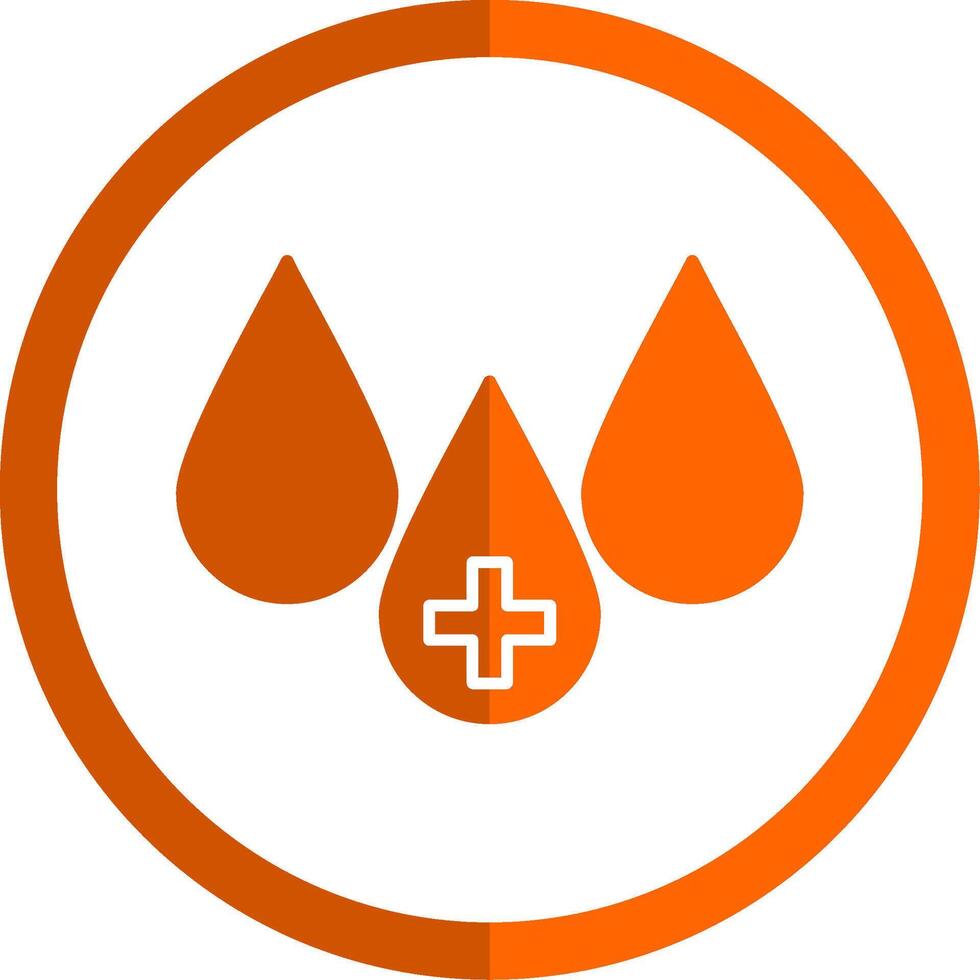 sangre glifo naranja circulo icono vector