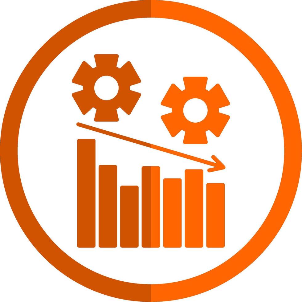 Management Glyph Orange Circle Icon vector