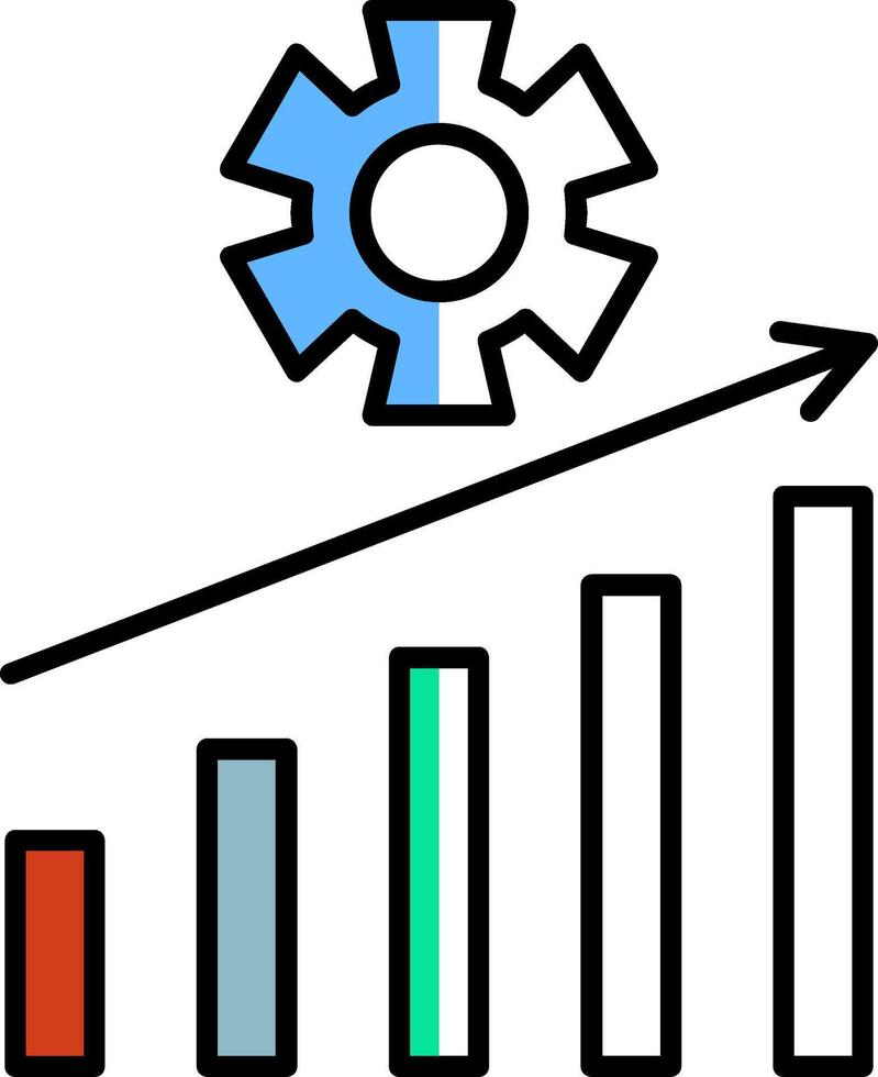 Management Filled Half Cut Icon vector