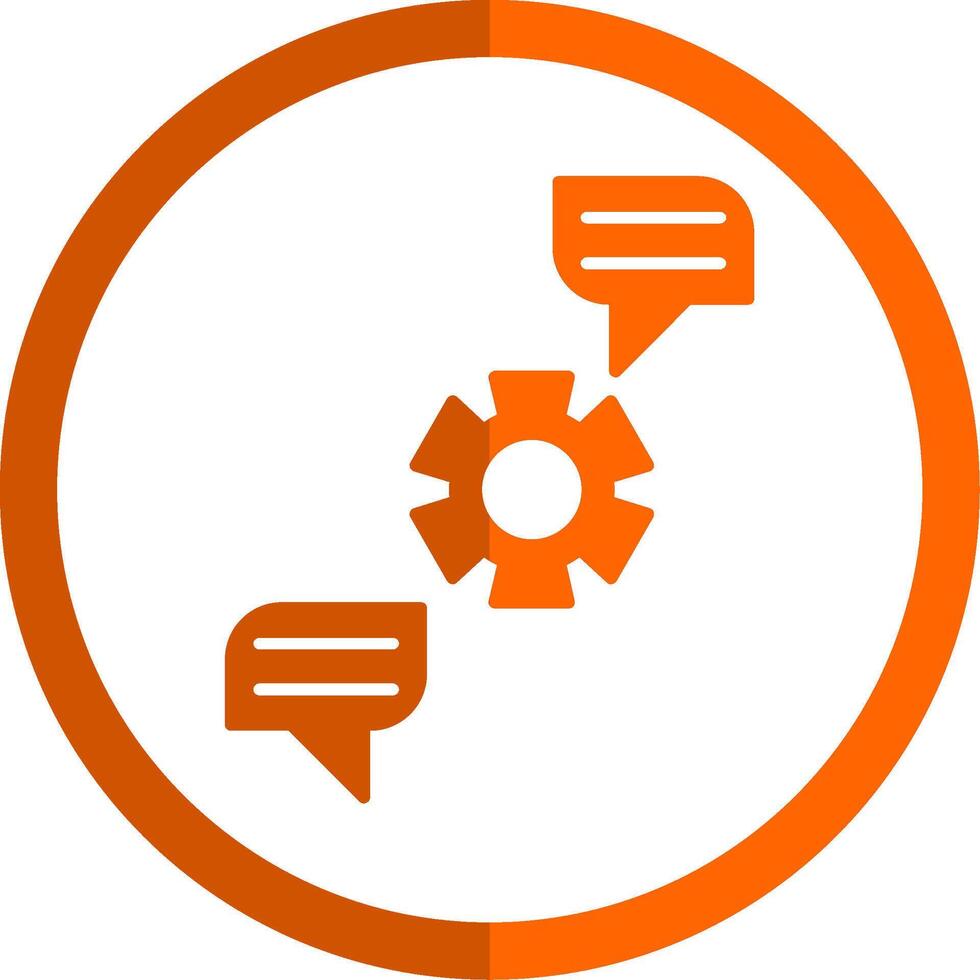 Support Glyph Orange Circle Icon vector