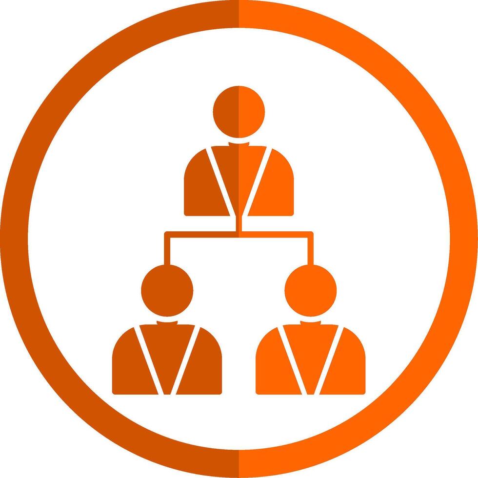 Hierarchy Glyph Orange Circle Icon vector