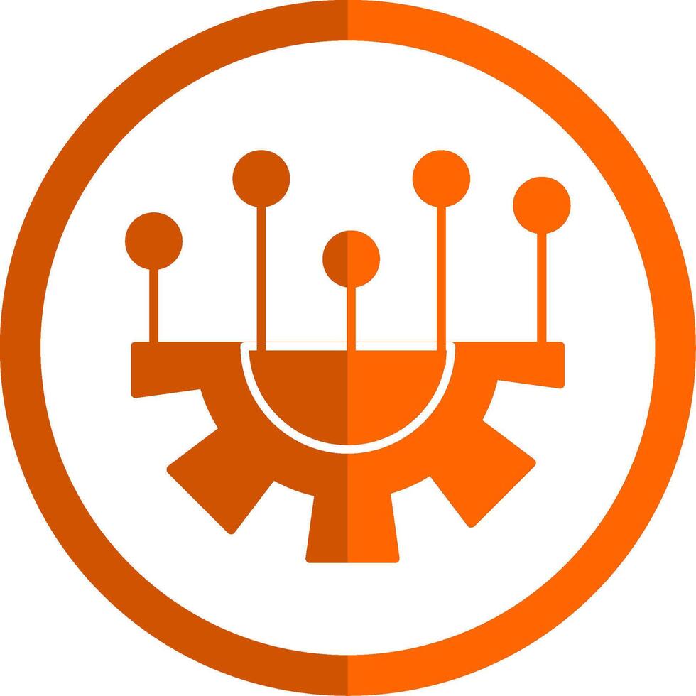 Setting Glyph Orange Circle Icon vector