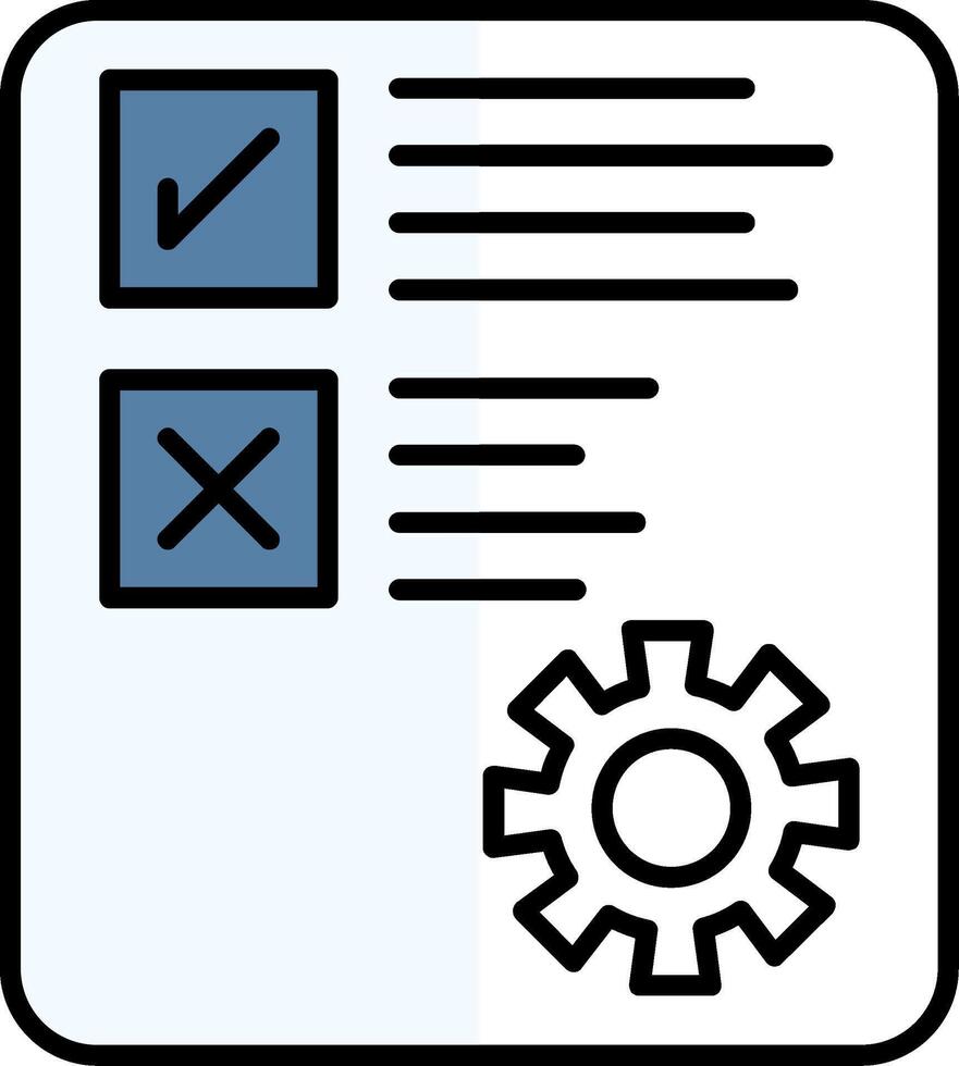 documento lleno medio cortar icono vector