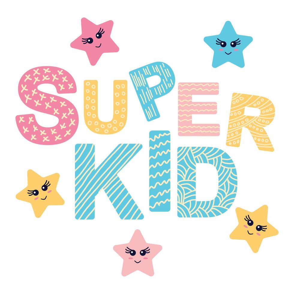 Cute face of an animal with lettering. Childish print for nursery in a Scandinavian style. baby posters, cards, clothes vector