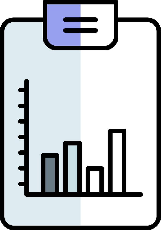 Bar Chart Filled Half Cut Icon vector