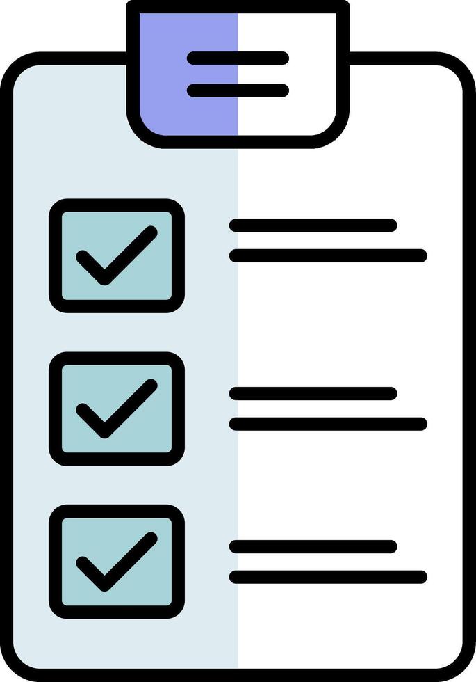 Checklist Filled Half Cut Icon vector