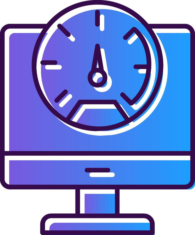 Speed Test Gradient Filled Icon vector