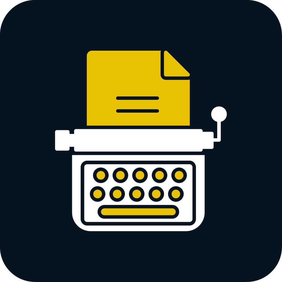 Typewriter Glyph Two Color Icon vector