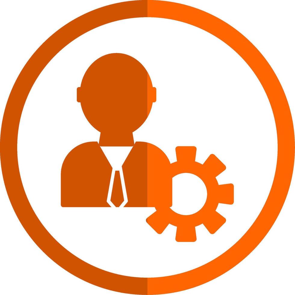 Administrator Glyph Orange Circle Icon vector