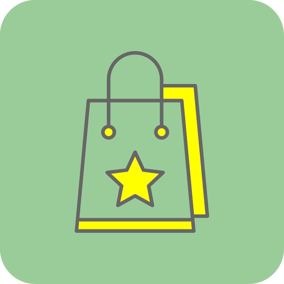 Shopping Bag Filled Yellow Icon vector