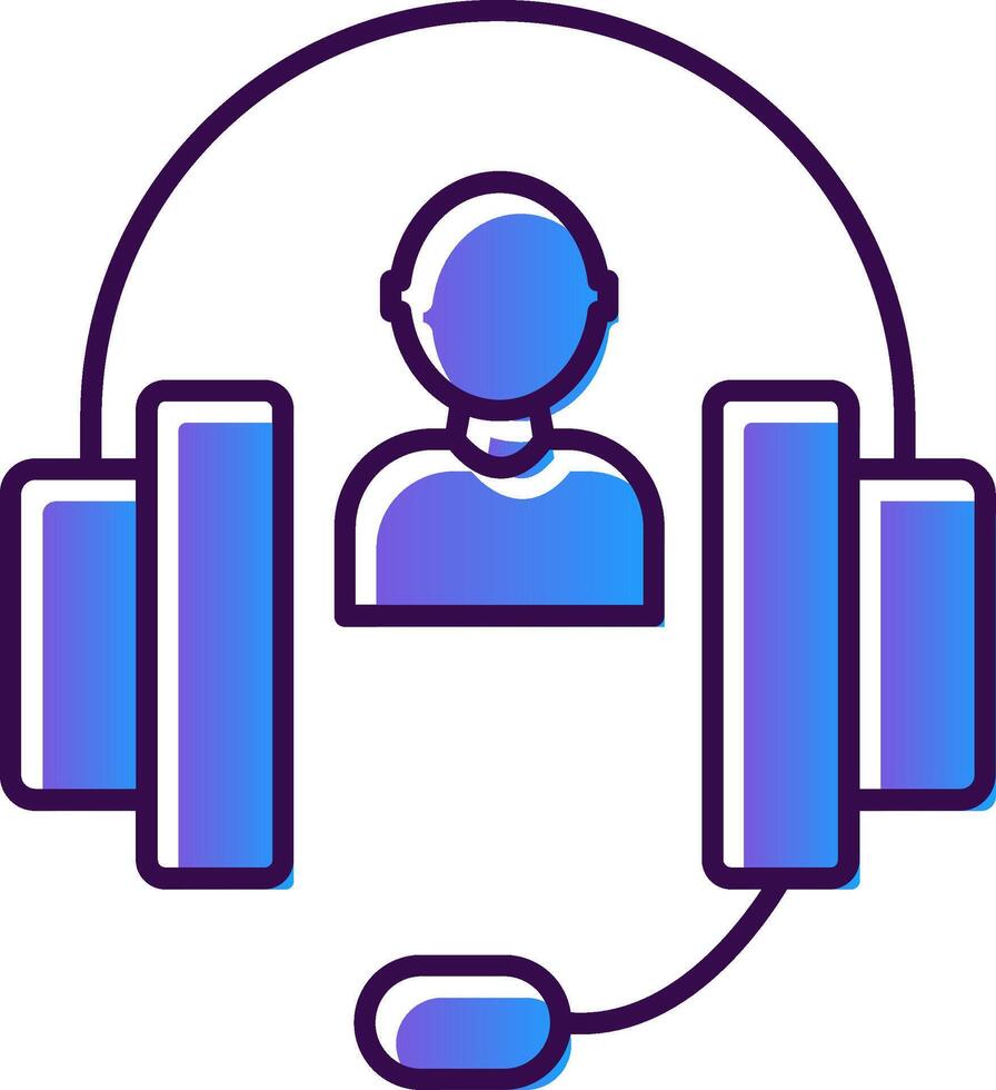 Call Center Gradient Filled Icon vector