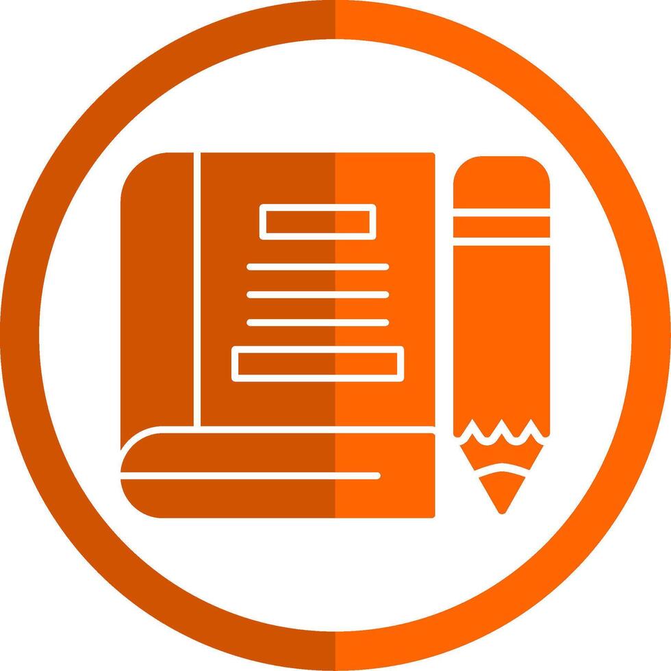 Book Glyph Orange Circle Icon vector