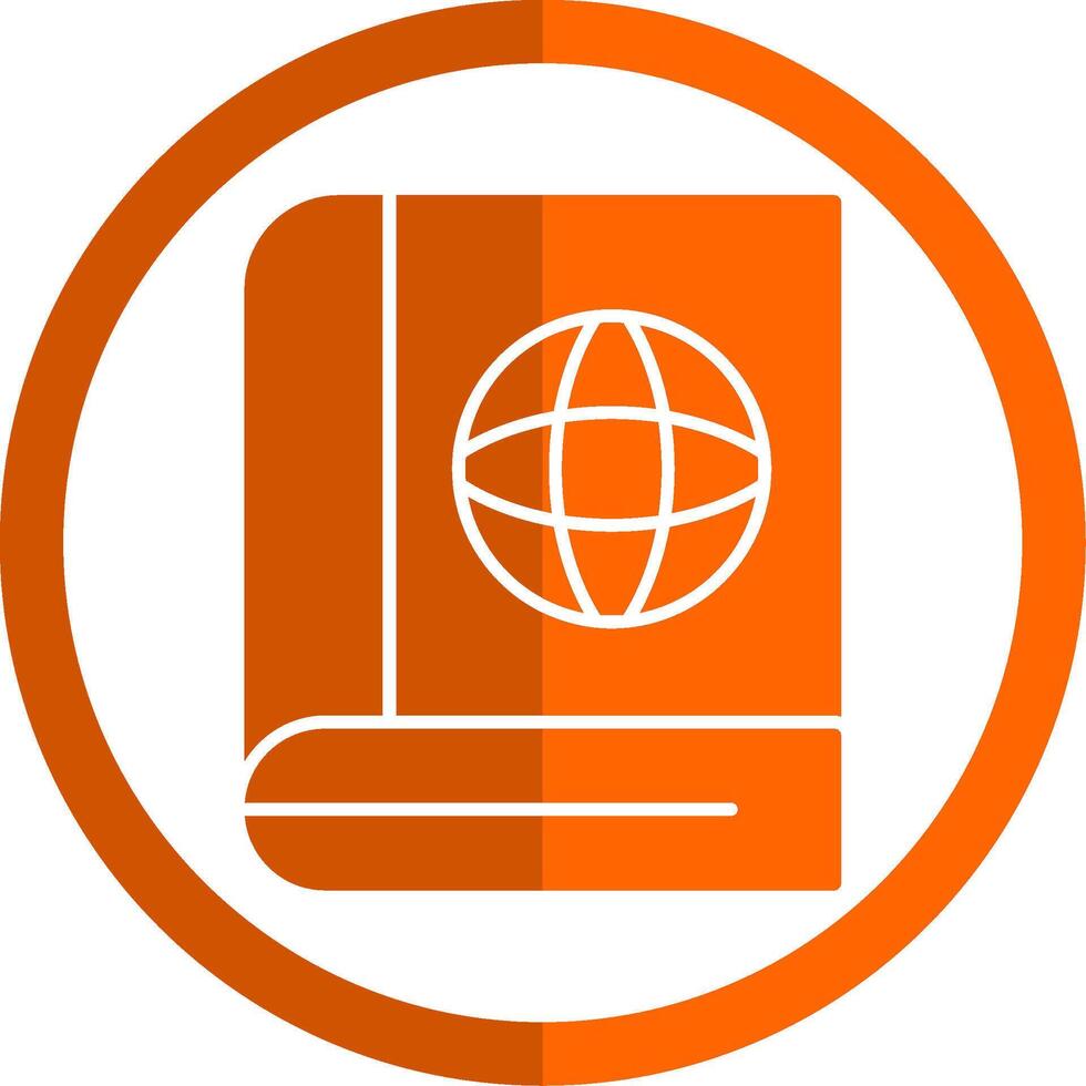 Encyclopedia Glyph Orange Circle Icon vector