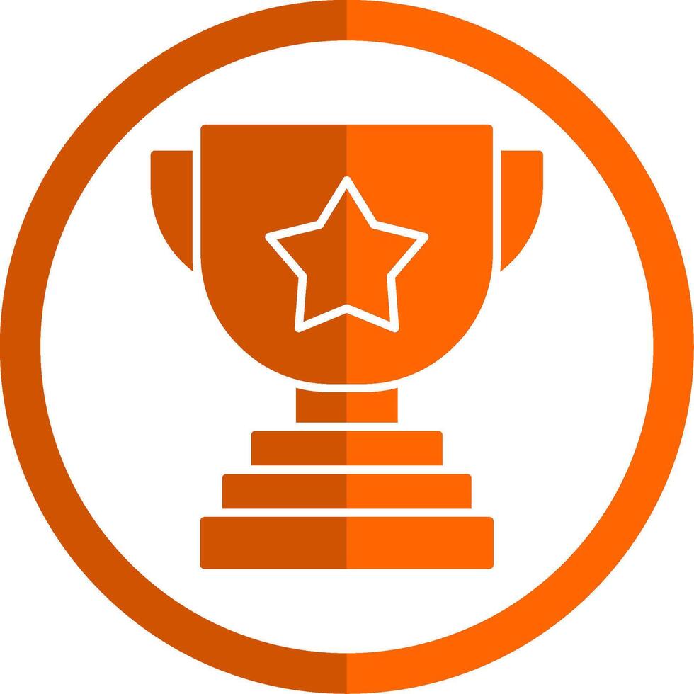 Trophy Glyph Orange Circle Icon vector