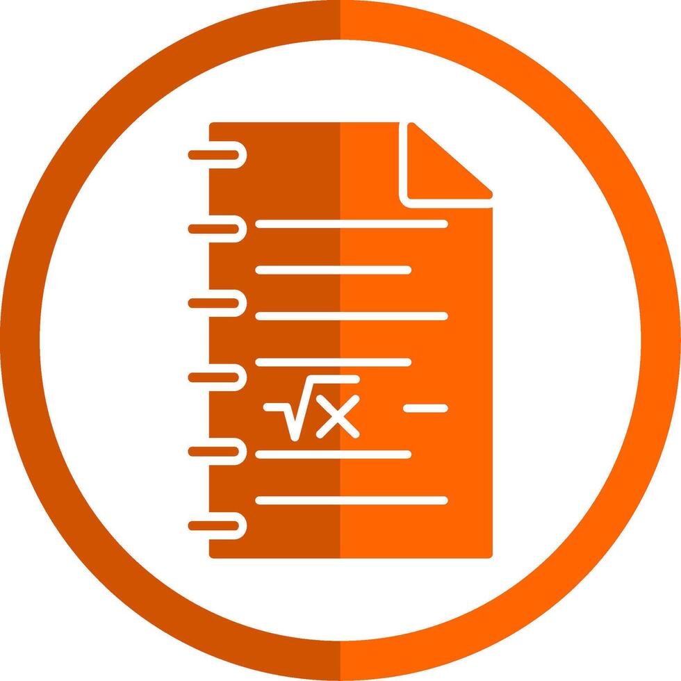 matemáticas glifo naranja circulo icono vector