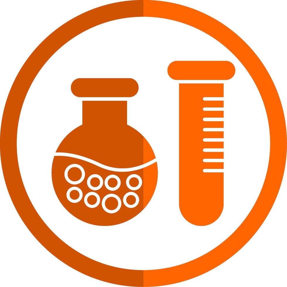 Flasks Glyph Orange Circle Icon vector