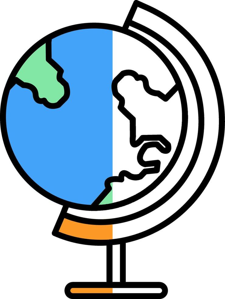 Earth Globe Filled Half Cut Icon vector