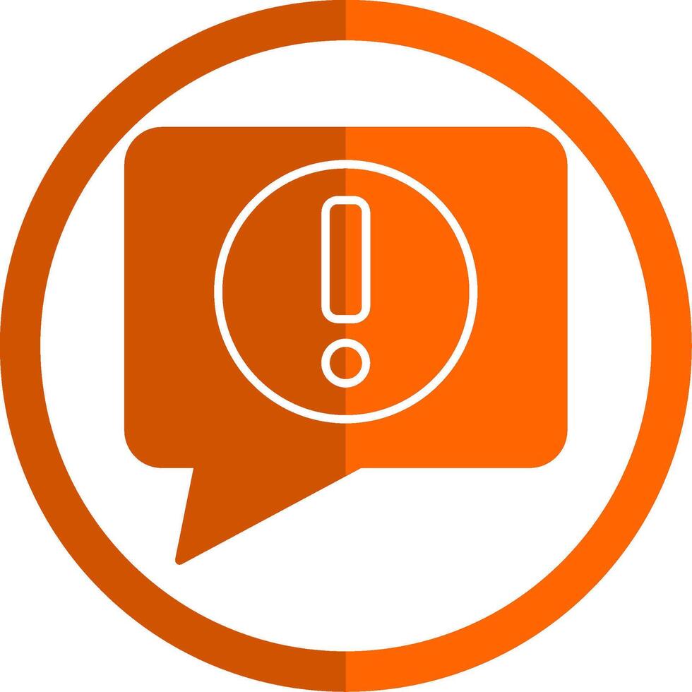 Alert Glyph Orange Circle Icon vector