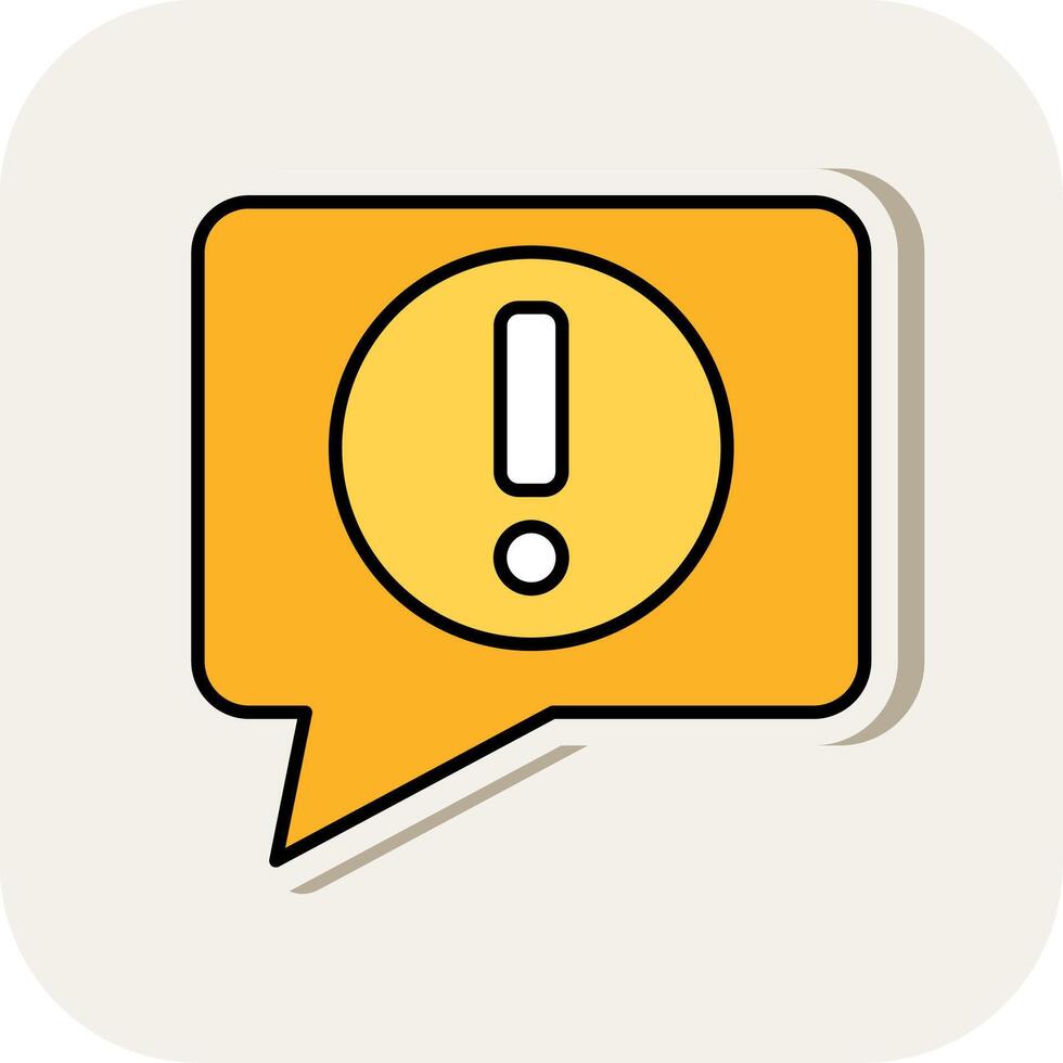 Alert Line Filled White Shadow Icon vector