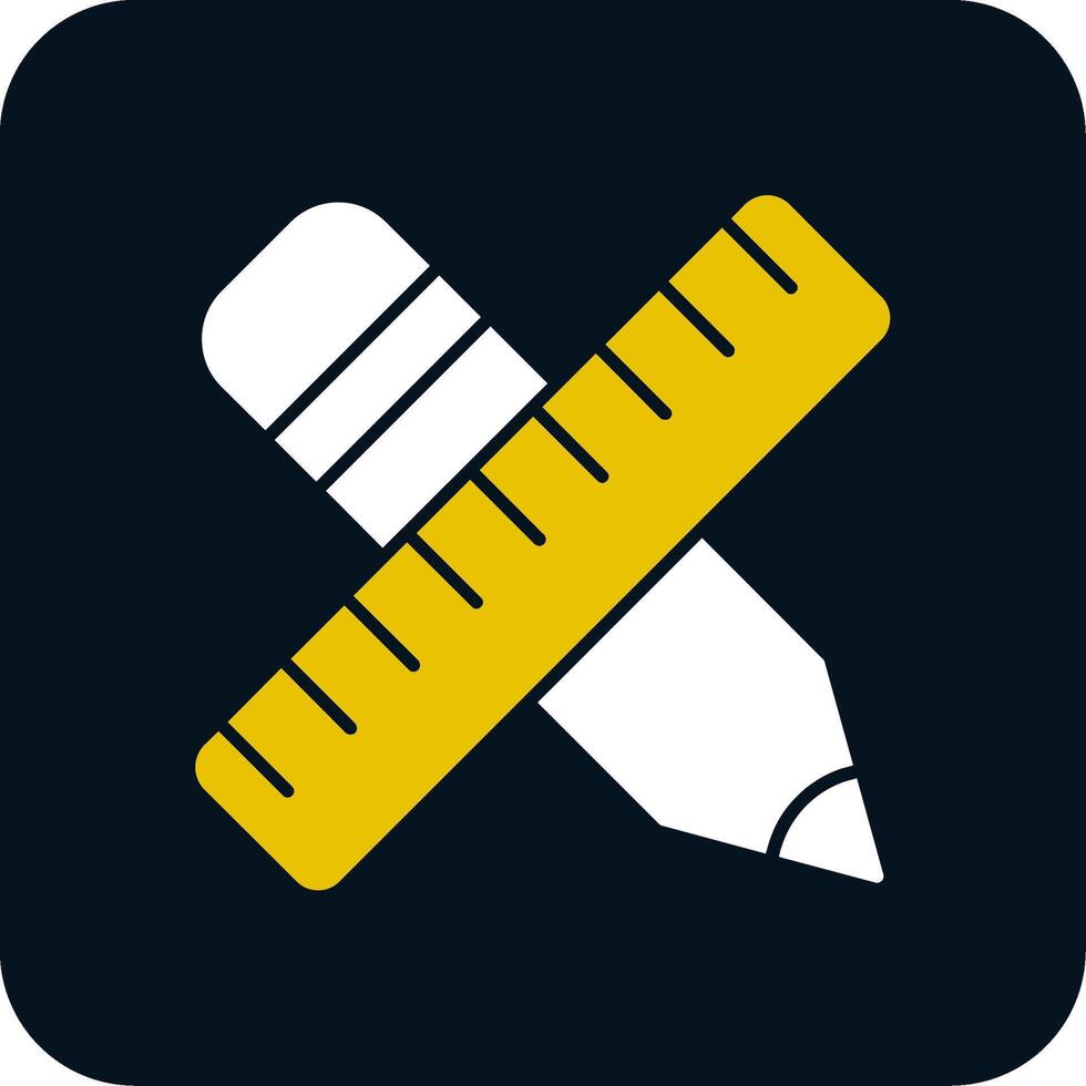 Pencil And Ruler Glyph Two Color Icon vector