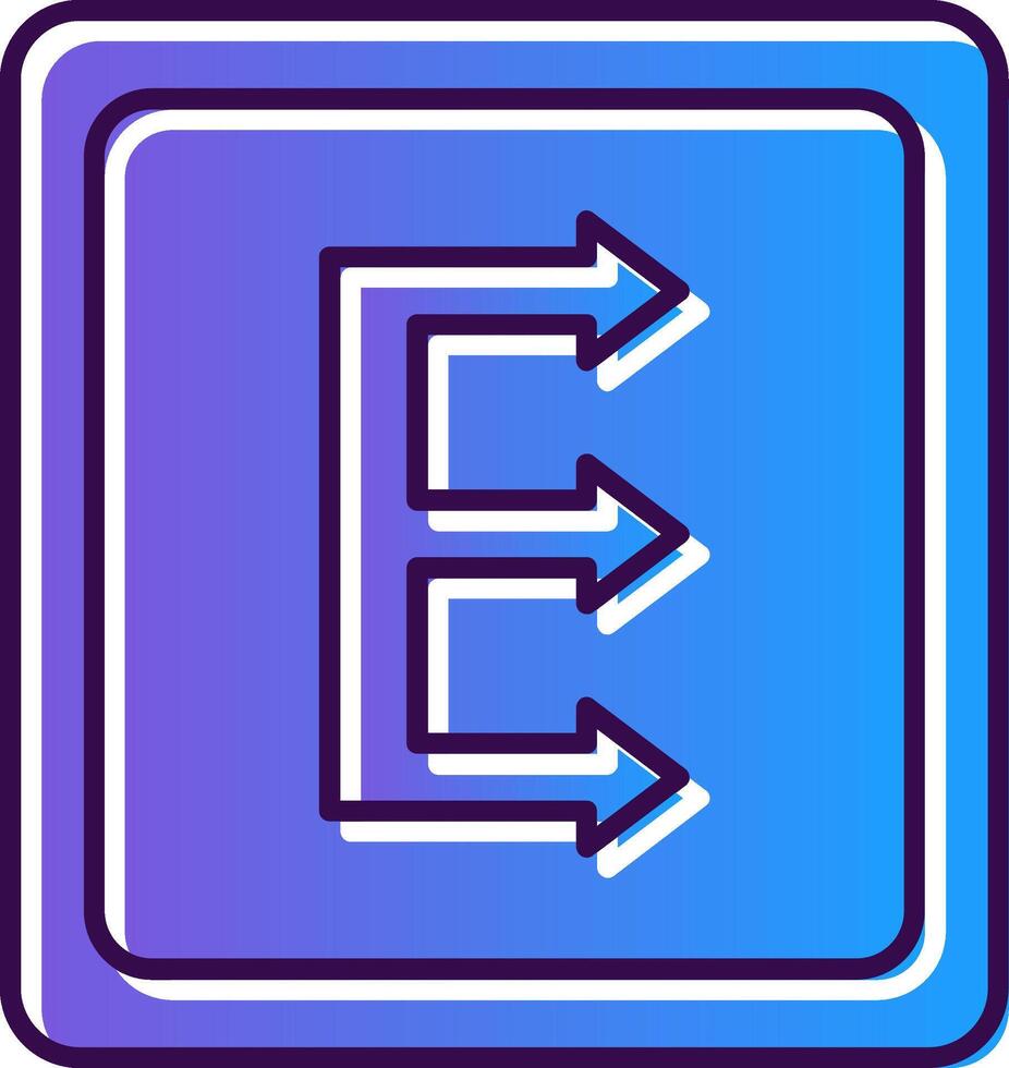 Three Arrows Gradient Filled Icon vector