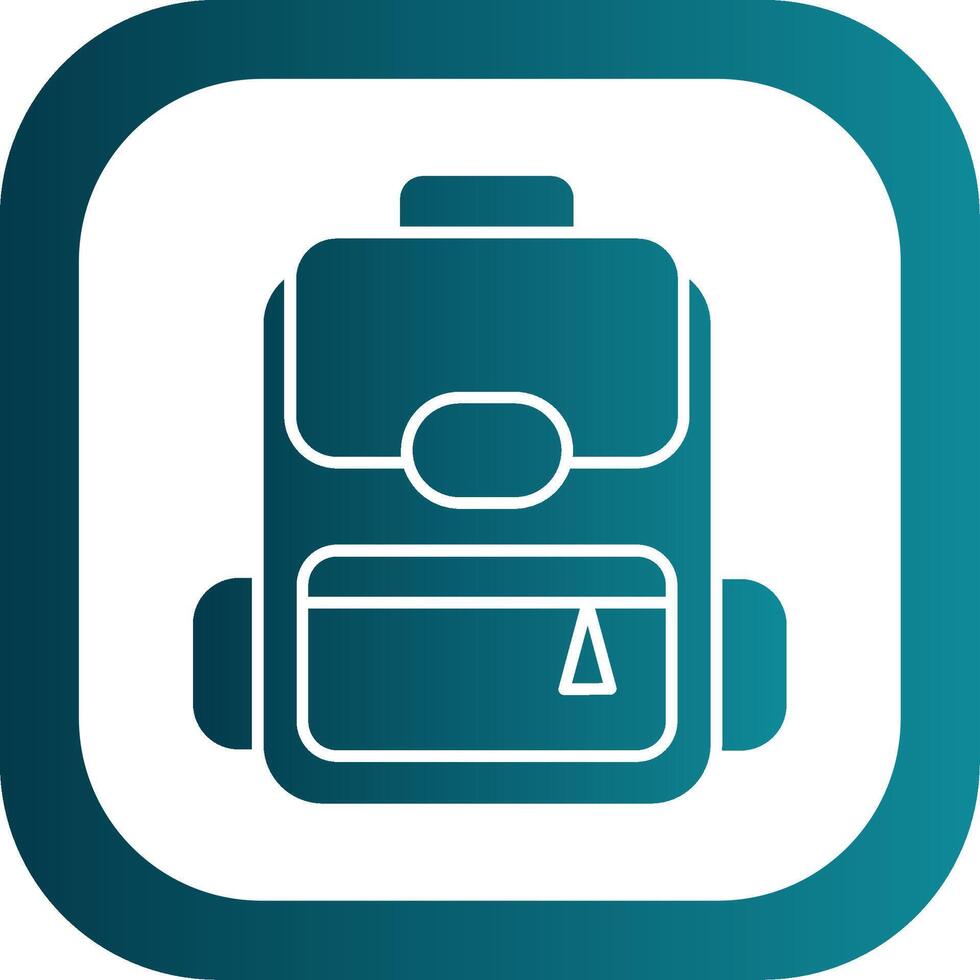 Backpack Glyph Gradient Round Corner Icon vector