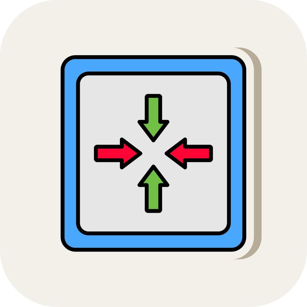 Exit Full Screen Line Filled White Shadow Icon vector