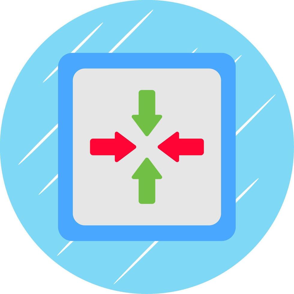 Exit Full Screen Flat Blue Circle Icon vector