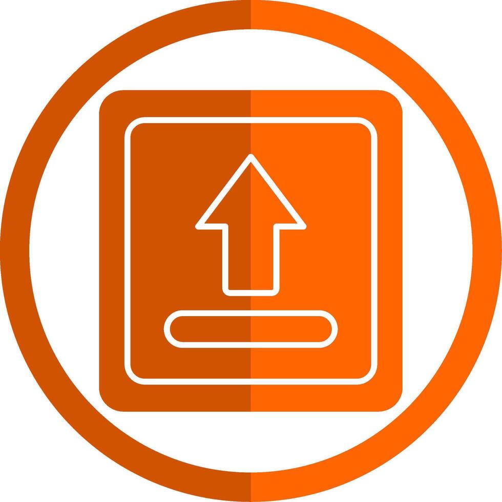 Uploading Glyph Orange Circle Icon vector