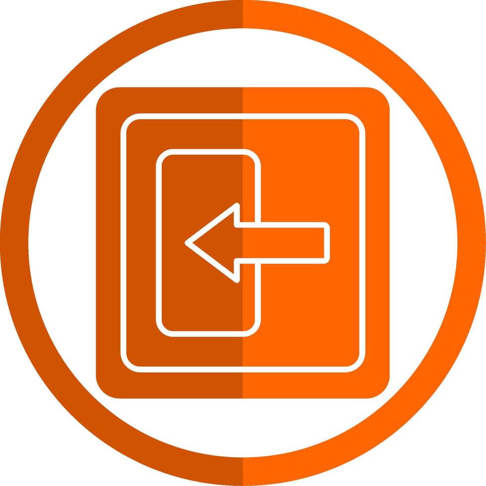 Log In Glyph Orange Circle Icon vector