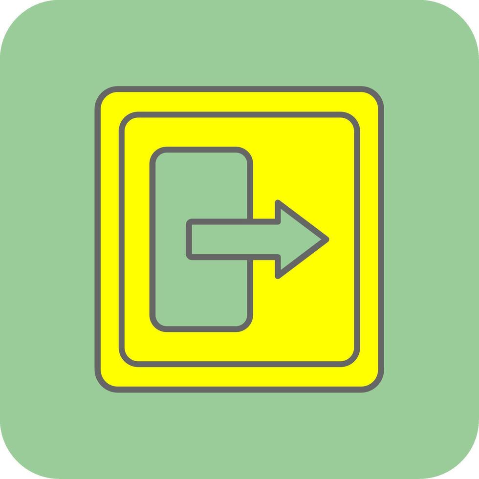 Log Out Filled Yellow Icon vector