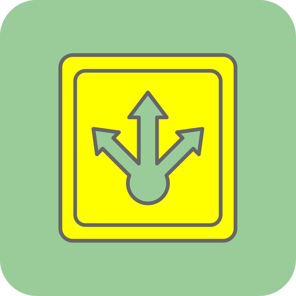 Ways Filled Yellow Icon vector