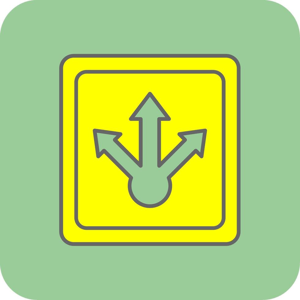 Ways Filled Yellow Icon vector