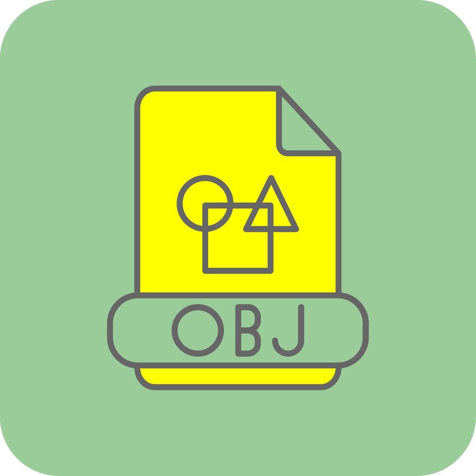 Obj Filled Yellow Icon vector