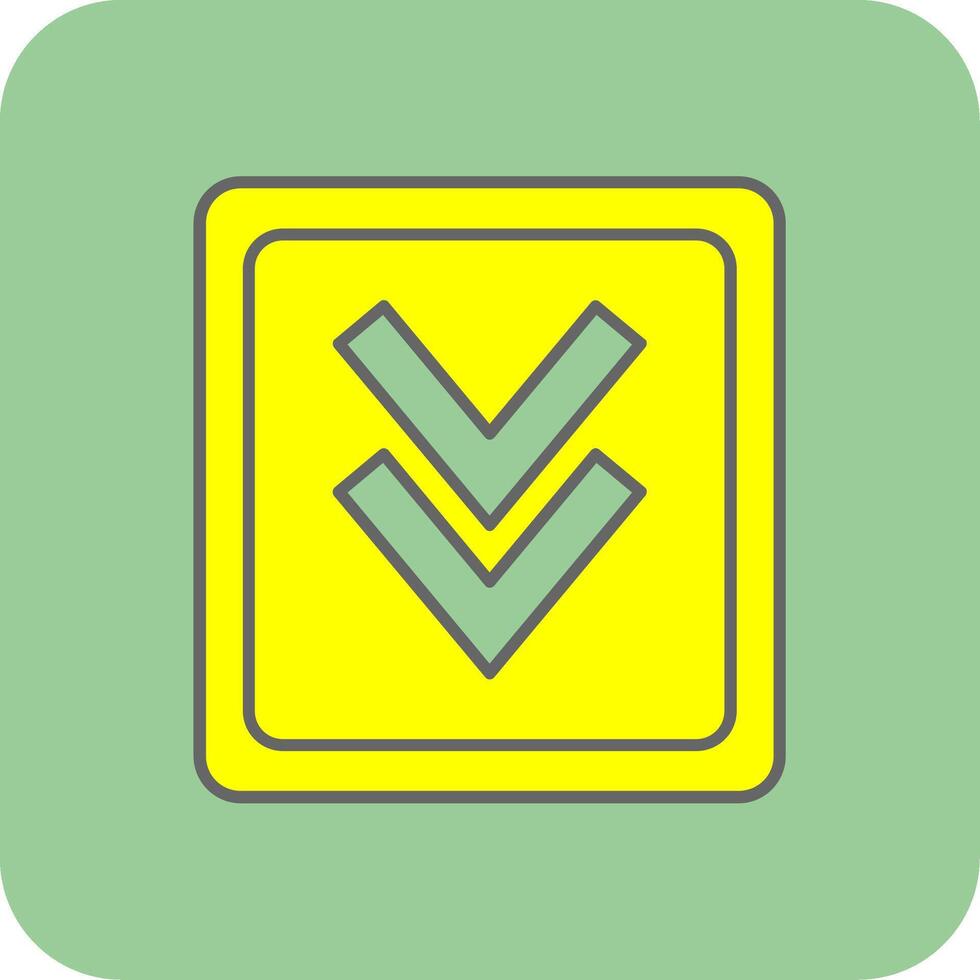 Down Filled Yellow Icon vector