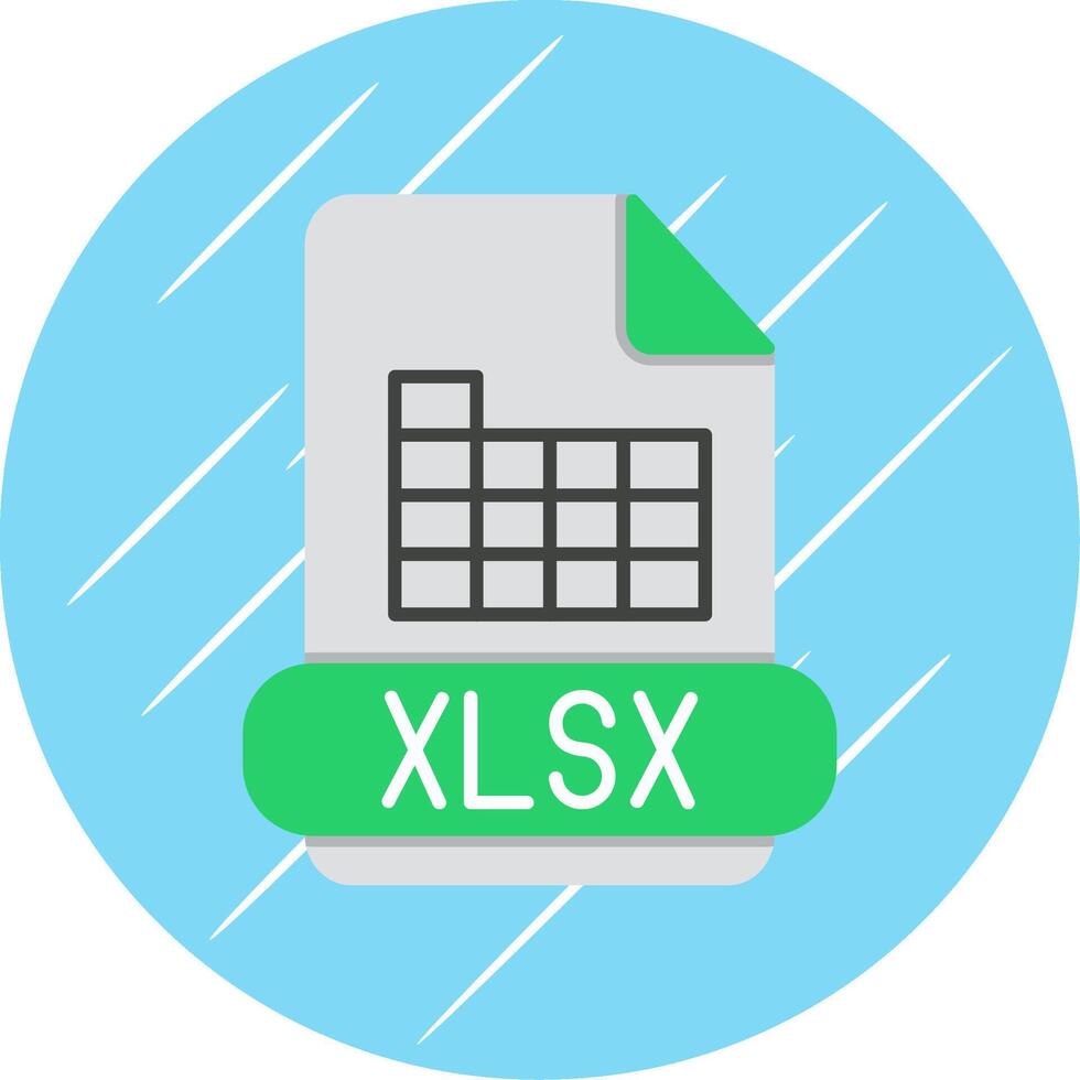 Xlsx Flat Blue Circle Icon vector