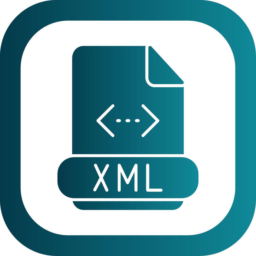 Xml Glyph Gradient Round Corner Icon vector