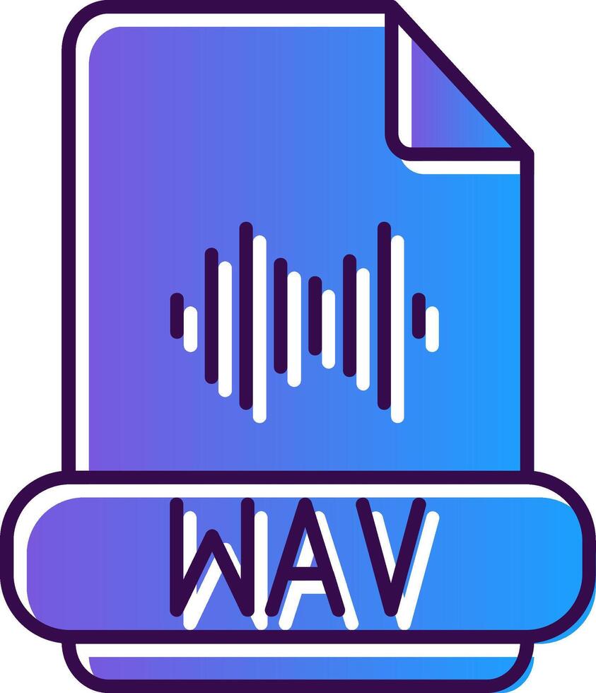 Wav Format Gradient Filled Icon vector