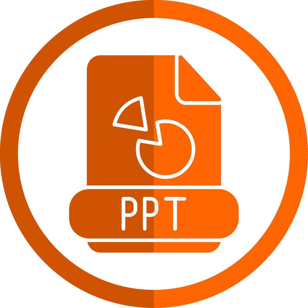 Ppt Glyph Orange Circle Icon vector