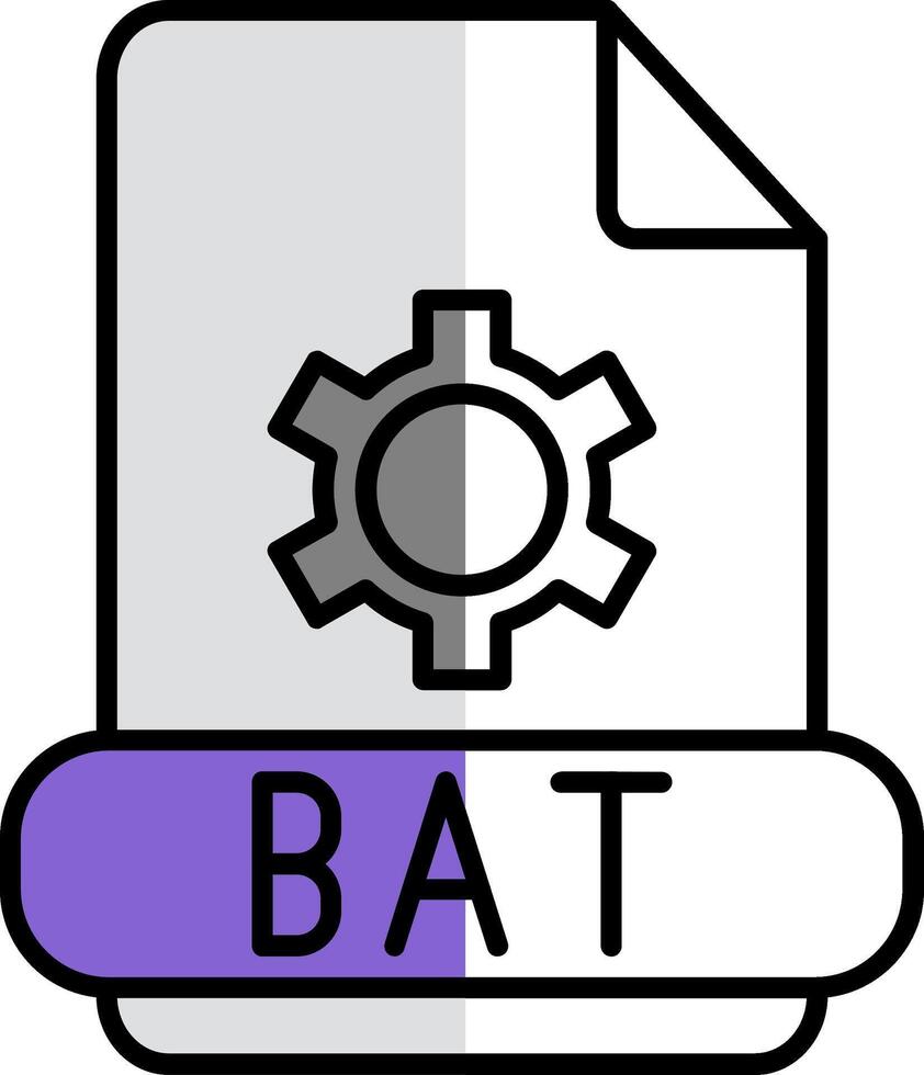 Bat Filled Half Cut Icon vector
