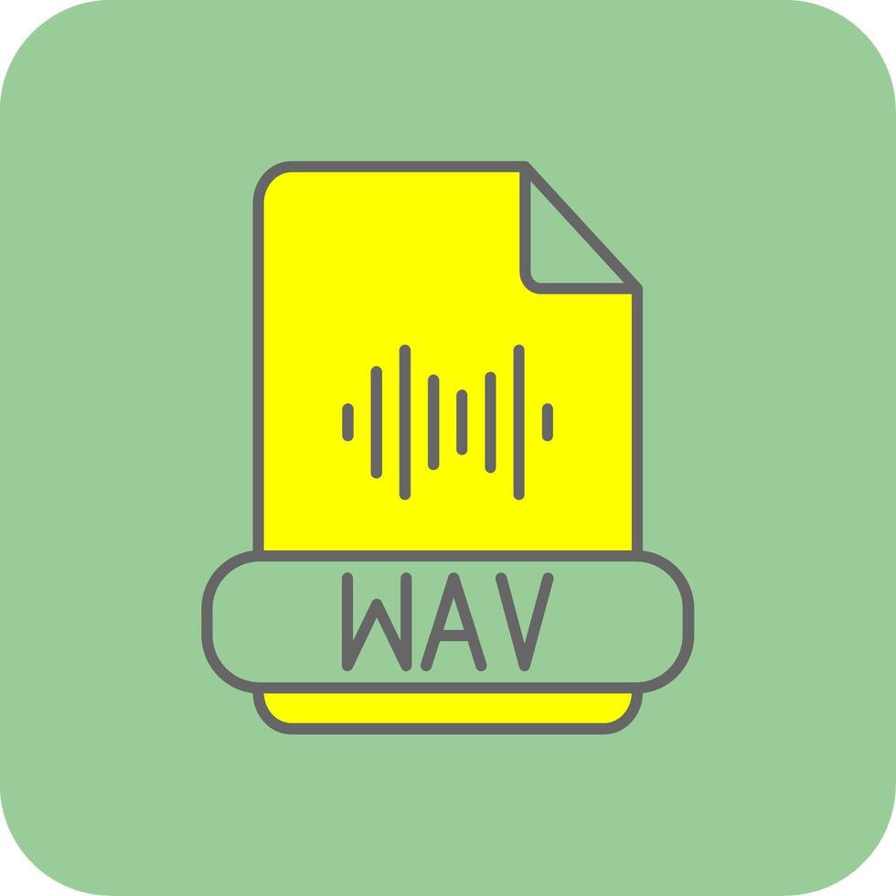 wav formato lleno amarillo icono vector