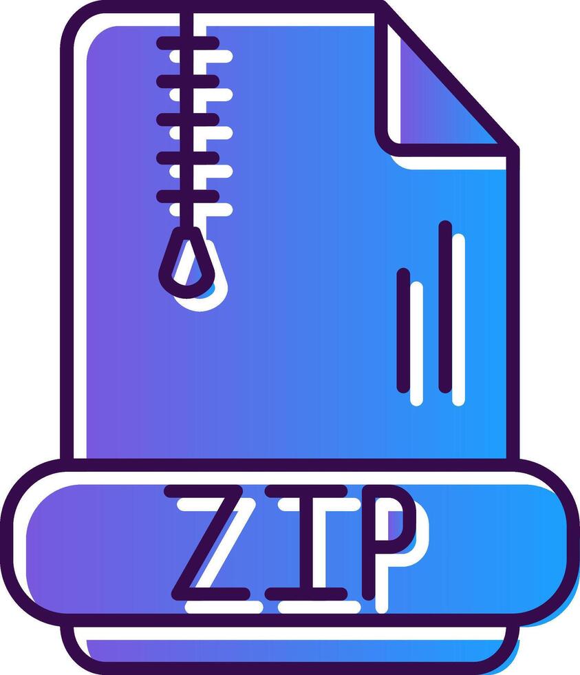 Zip Gradient Filled Icon vector