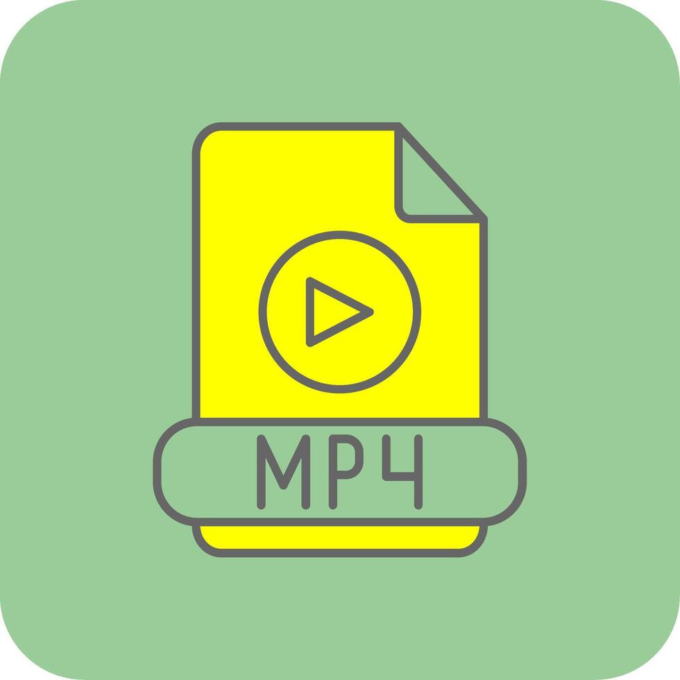 Mp4 Filled Yellow Icon vector