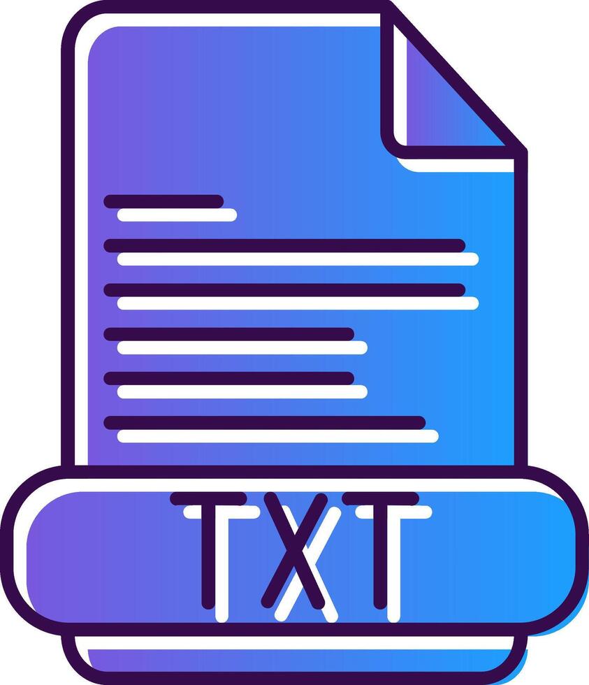 TXT degradado lleno icono vector