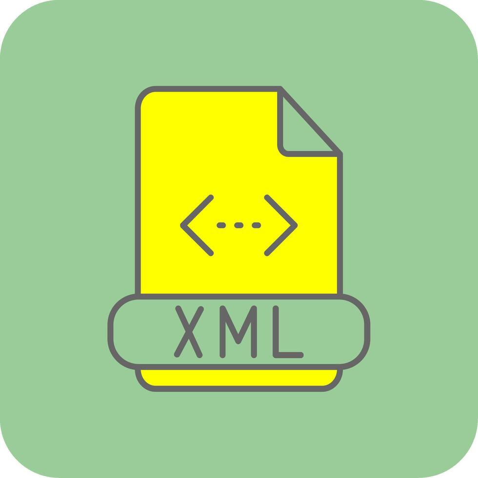 xml lleno amarillo icono vector