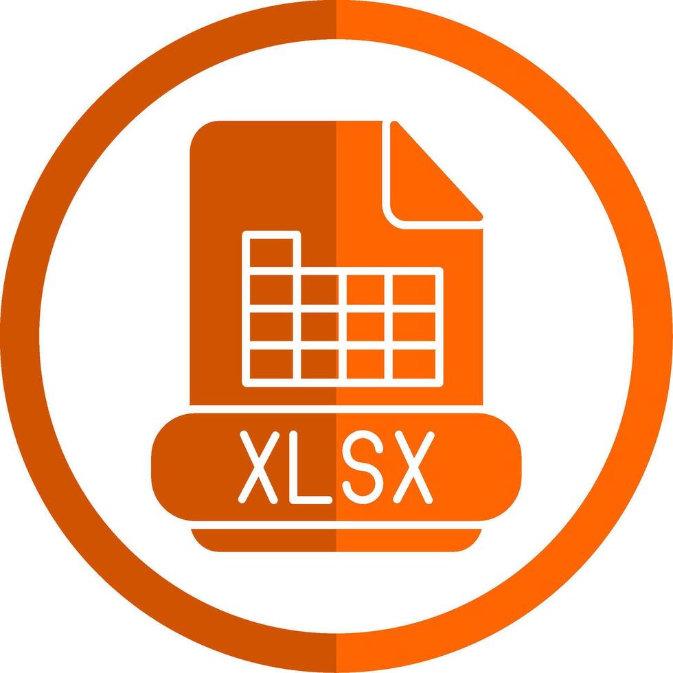 xlsx glifo naranja circulo icono vector