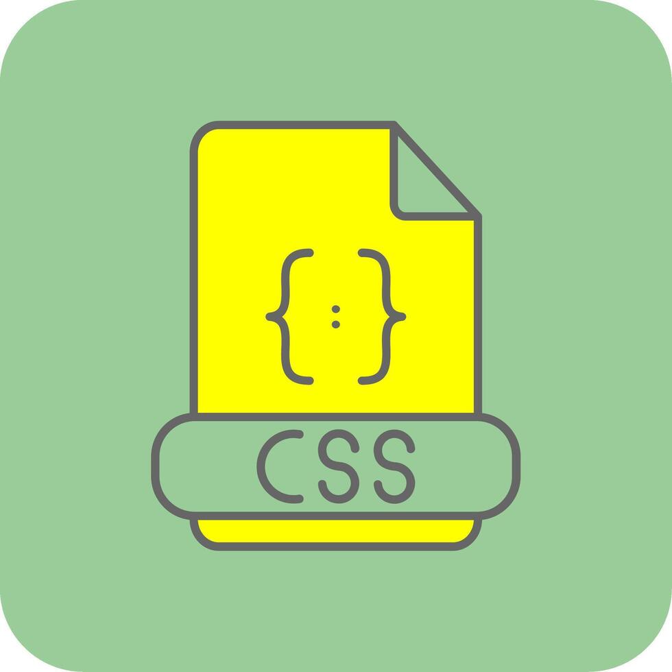 Css Filled Yellow Icon vector