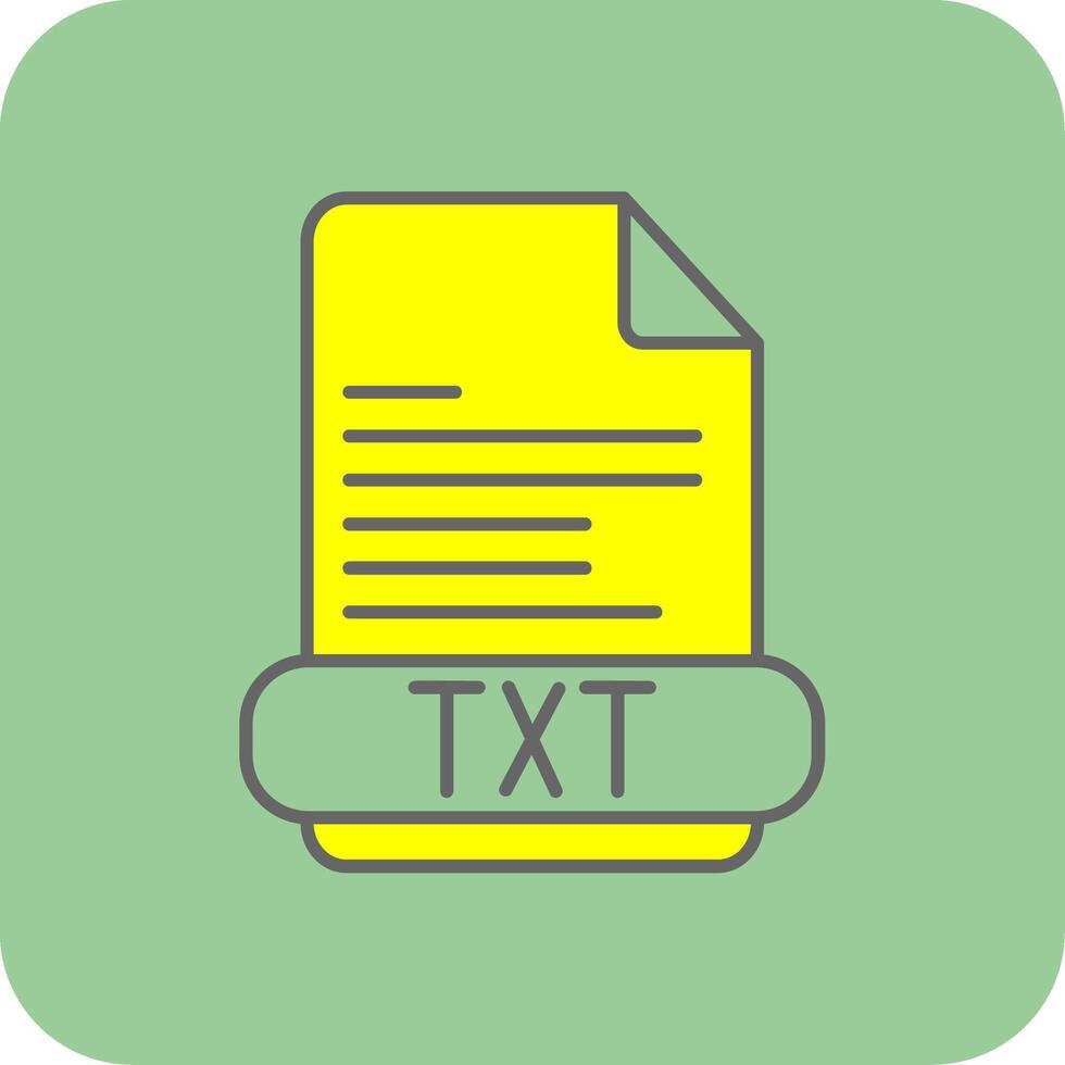 TXT lleno amarillo icono vector