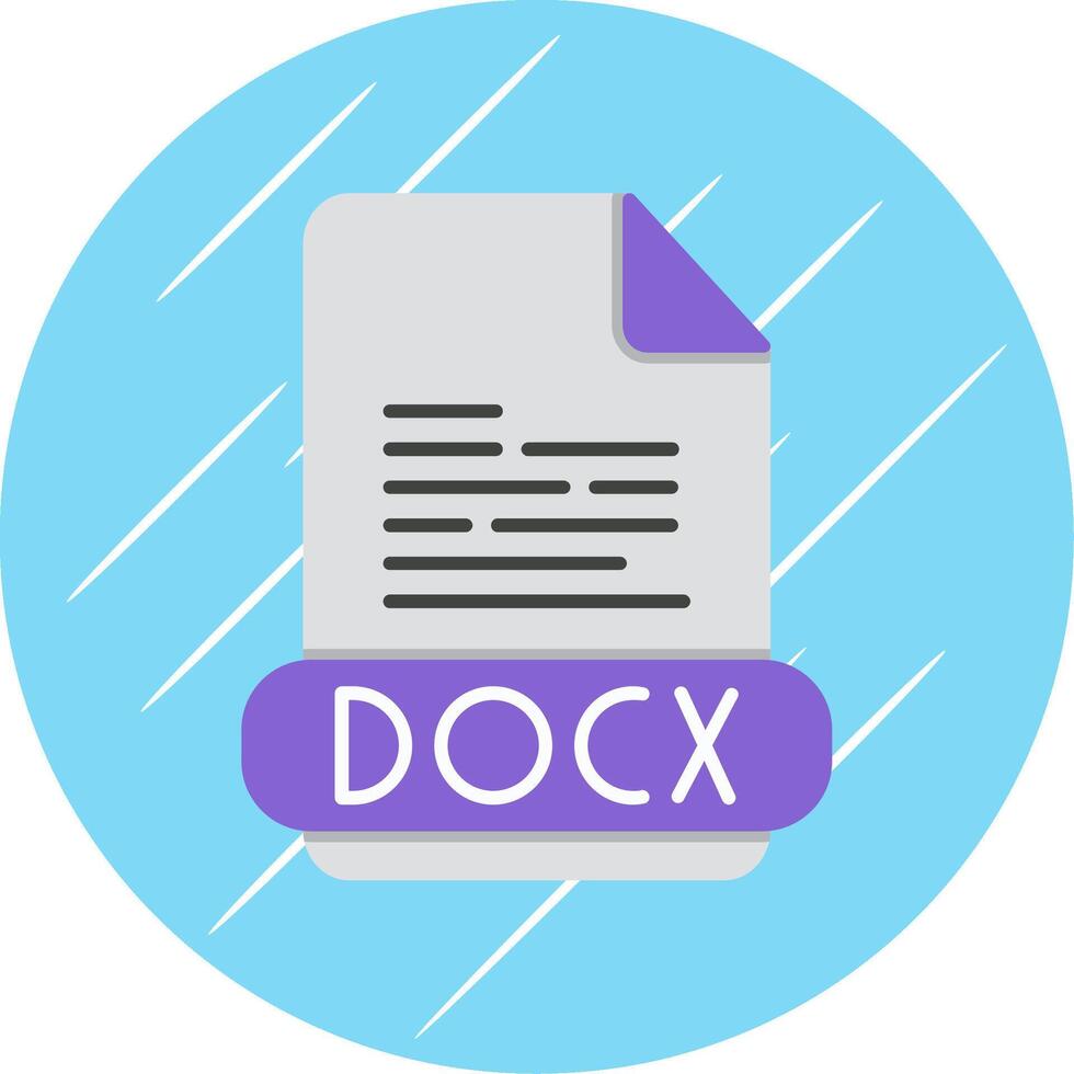 Docx Flat Blue Circle Icon vector