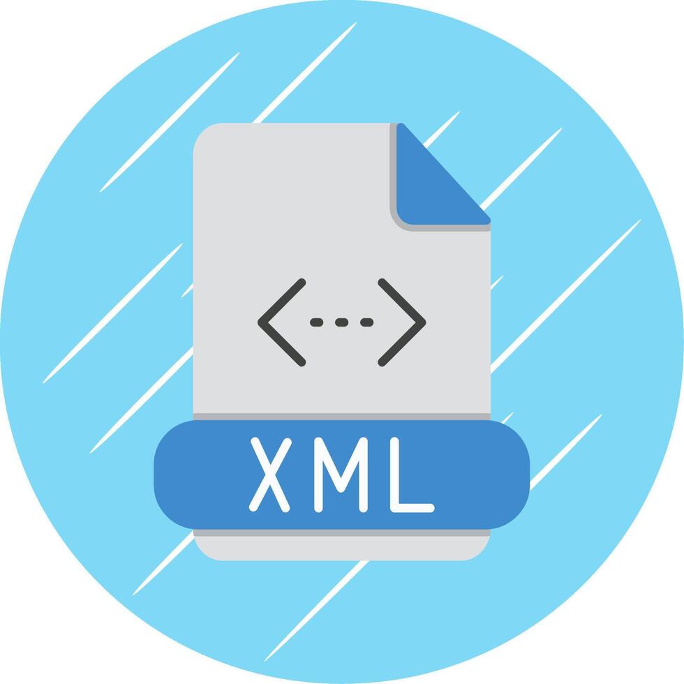 Xml Flat Blue Circle Icon vector